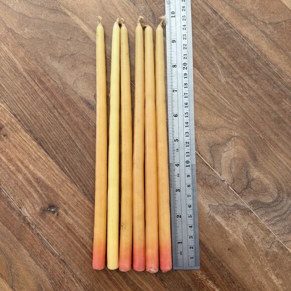 Vintage 1970s Guild House Slender Tapers 9.5” Honey-Orange NOS Set/6 Candles - Picture 6 of 6